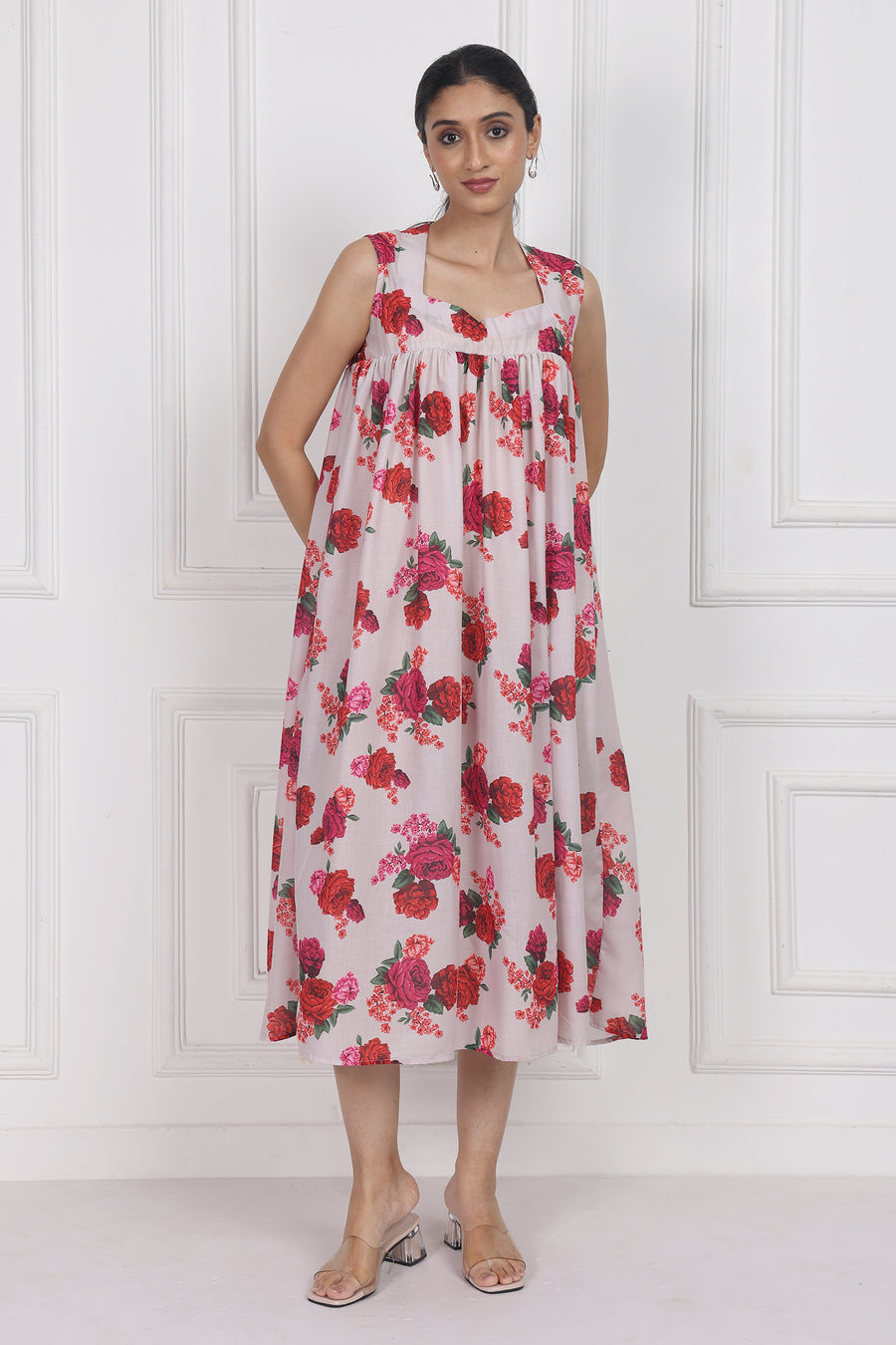 Crimson Rose Song Longline Dress – Chic & Modern