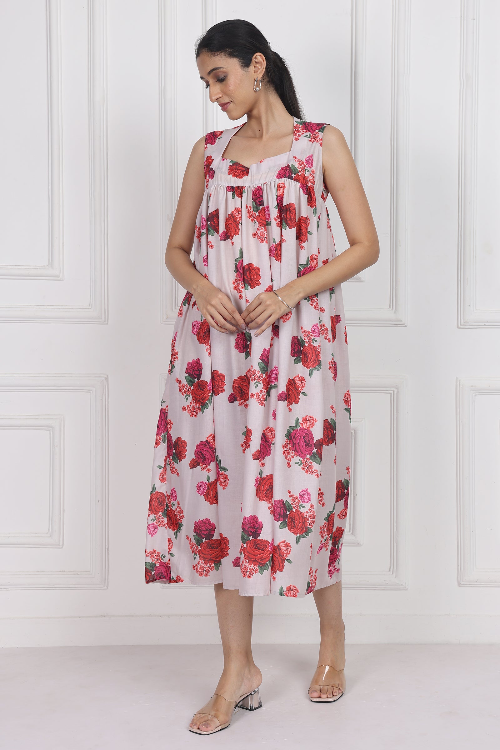 Wander Edit - Crimson Rose Song Longline Dress