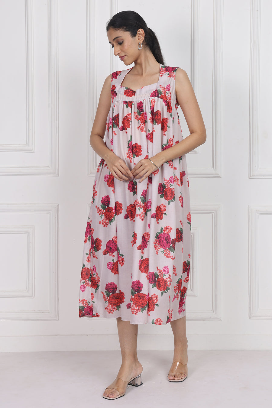 Crimson Rose Song Longline Dress – Chic & Modern