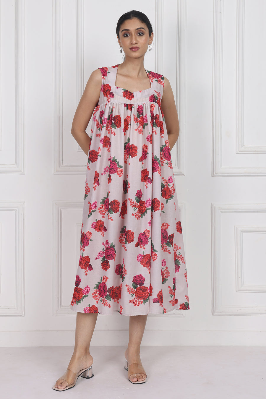 Crimson Rose Song Longline Dress – Chic & Modern