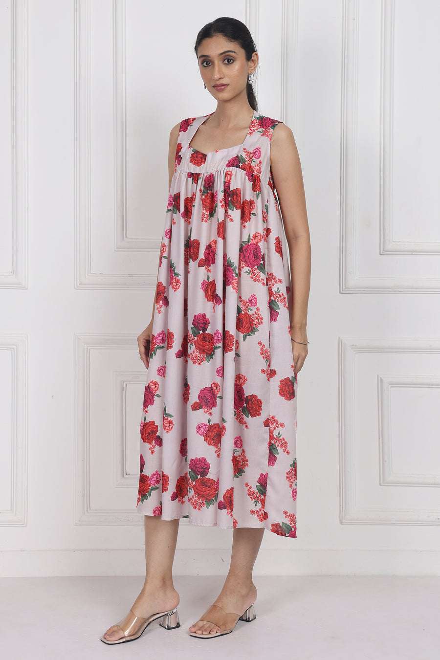 Crimson Rose Song Longline Dress – Chic & Modern