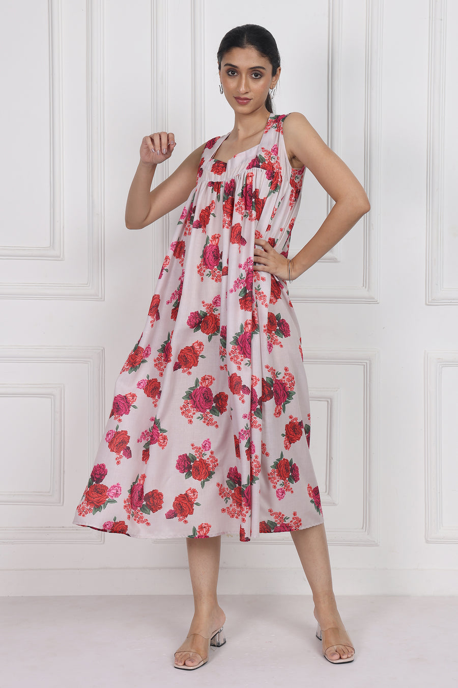 Crimson Rose Song Longline Dress – Chic & Modern