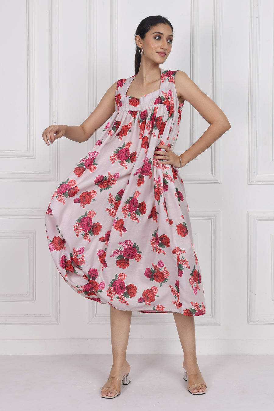 Crimson Rose Song Longline Dress – Chic & Modern