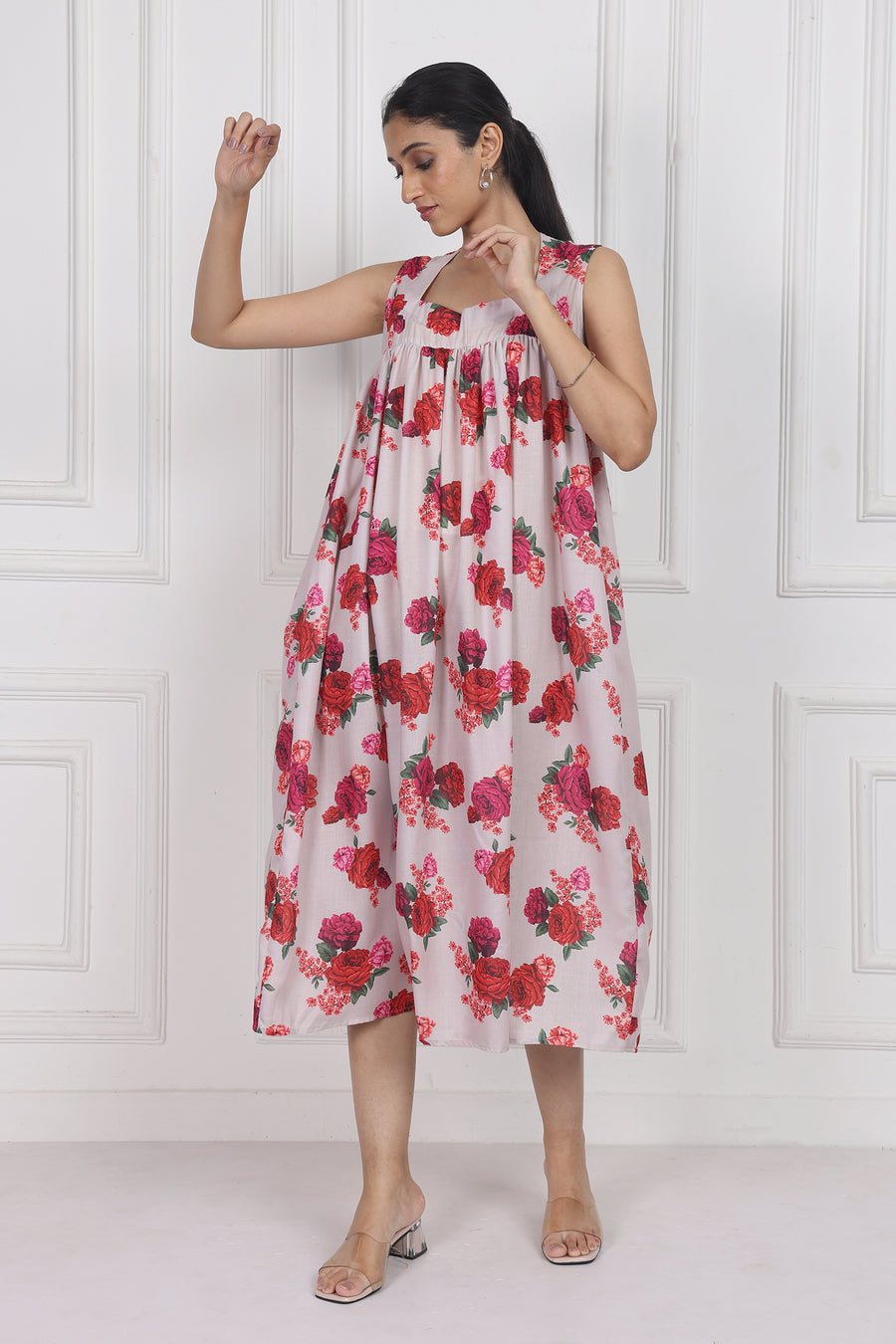 Crimson Rose Song Longline Dress – Chic & Modern
