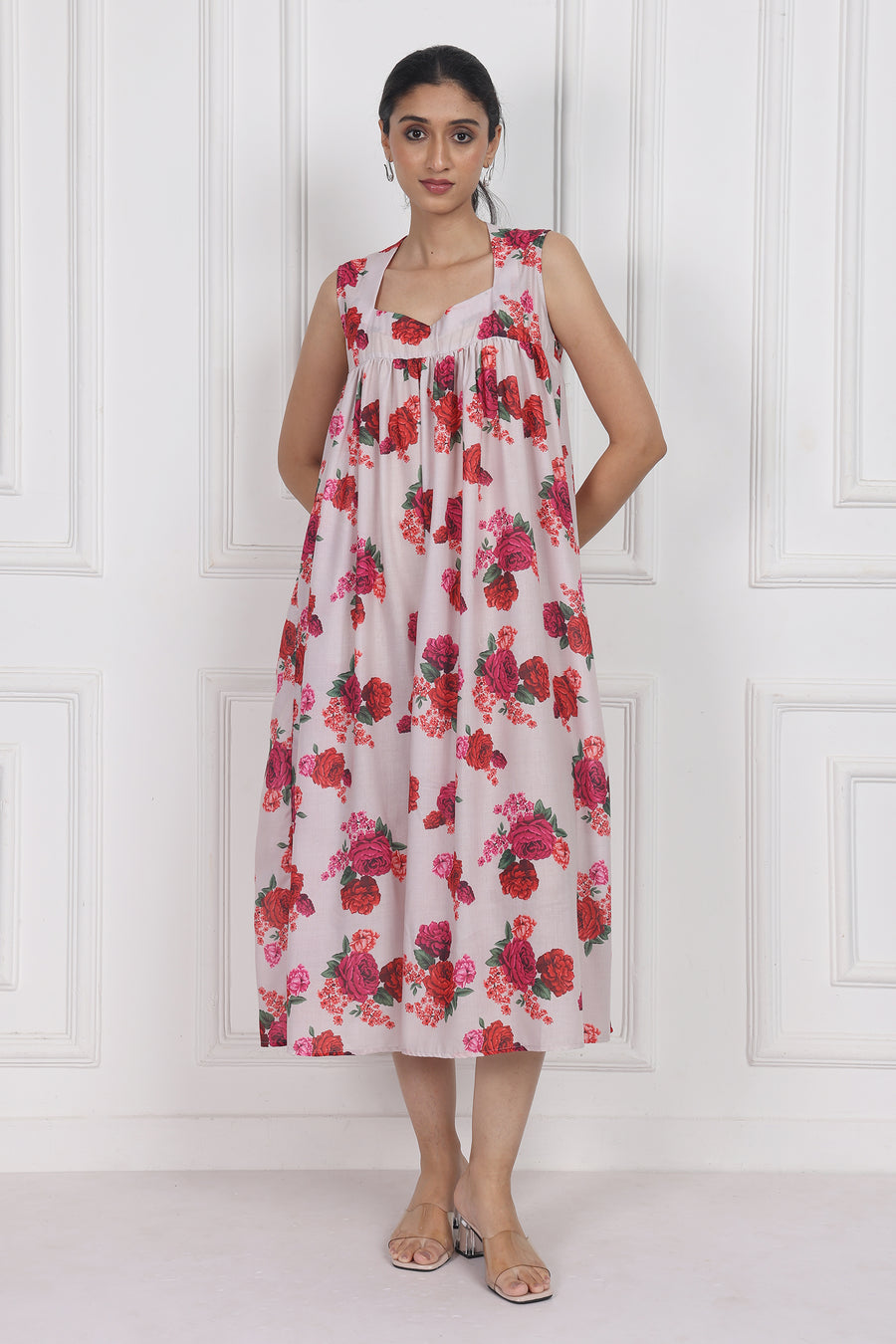 Crimson Rose Song Longline Dress – Chic & Modern