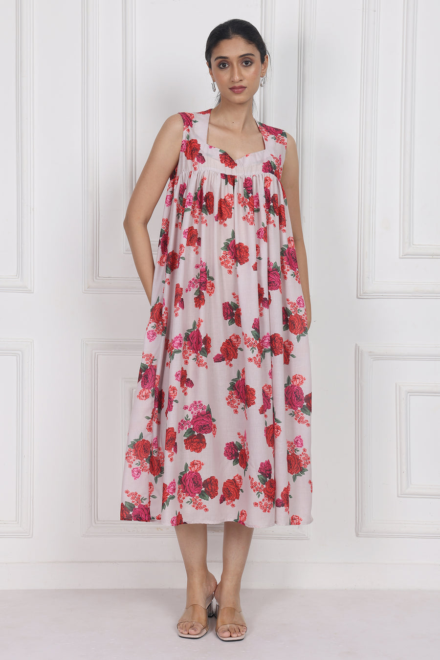 Crimson Rose Song Longline Dress – Chic & Modern