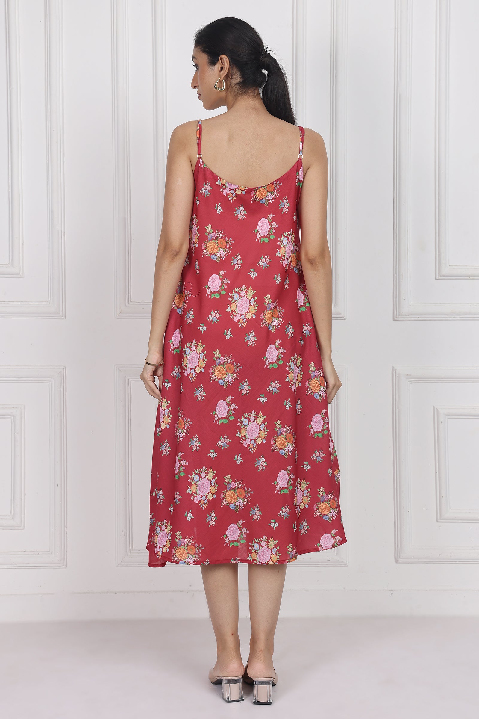 Wander Edit - Crimson Rose Song Gusset  Dress