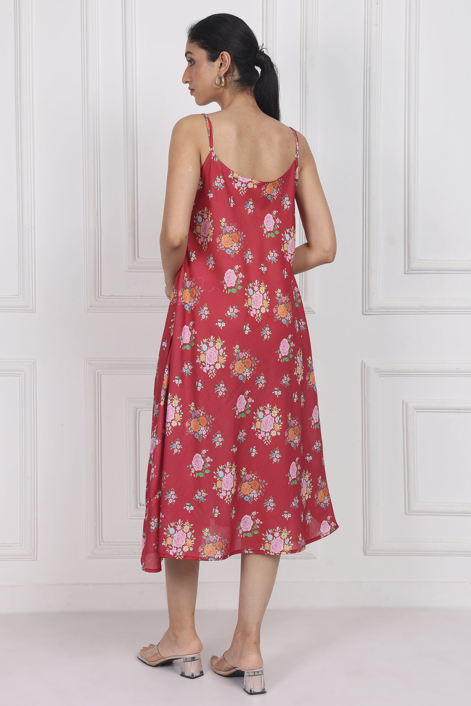 Wander Edit - Crimson Rose Song Gusset  Dress