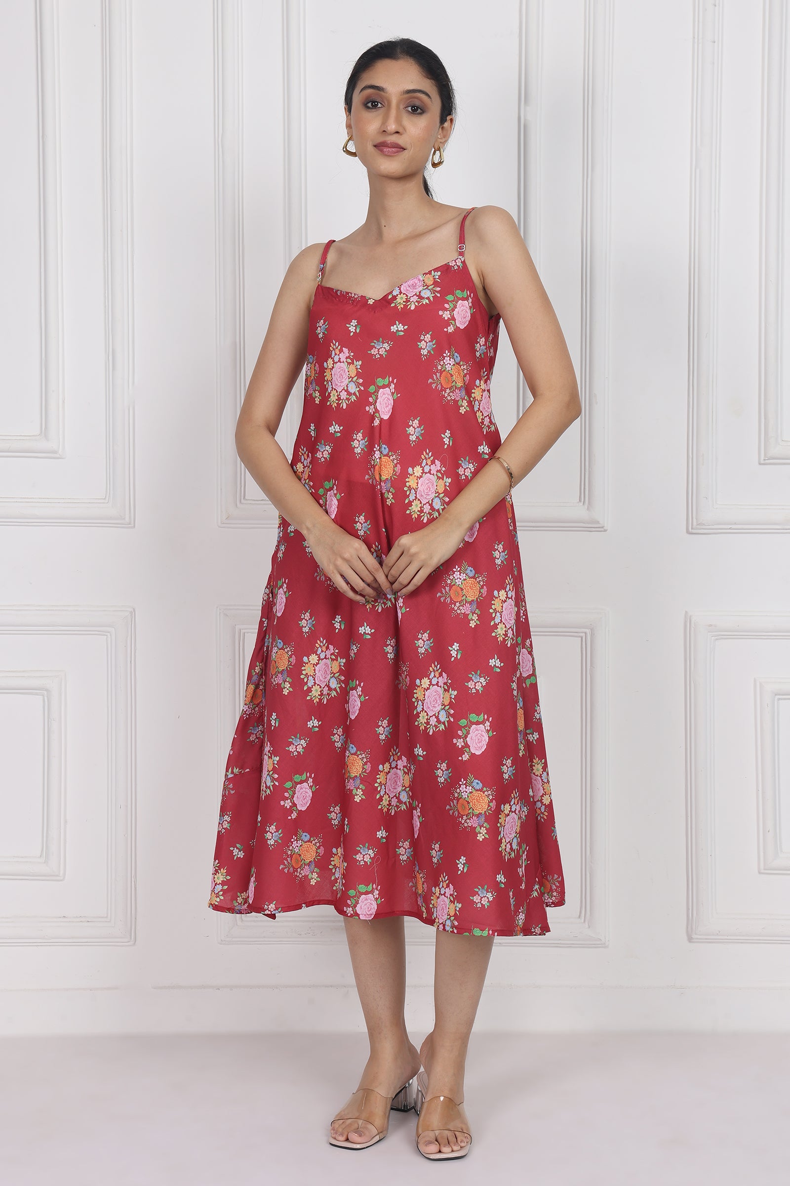 Wander Edit - Crimson Rose Song Gusset  Dress