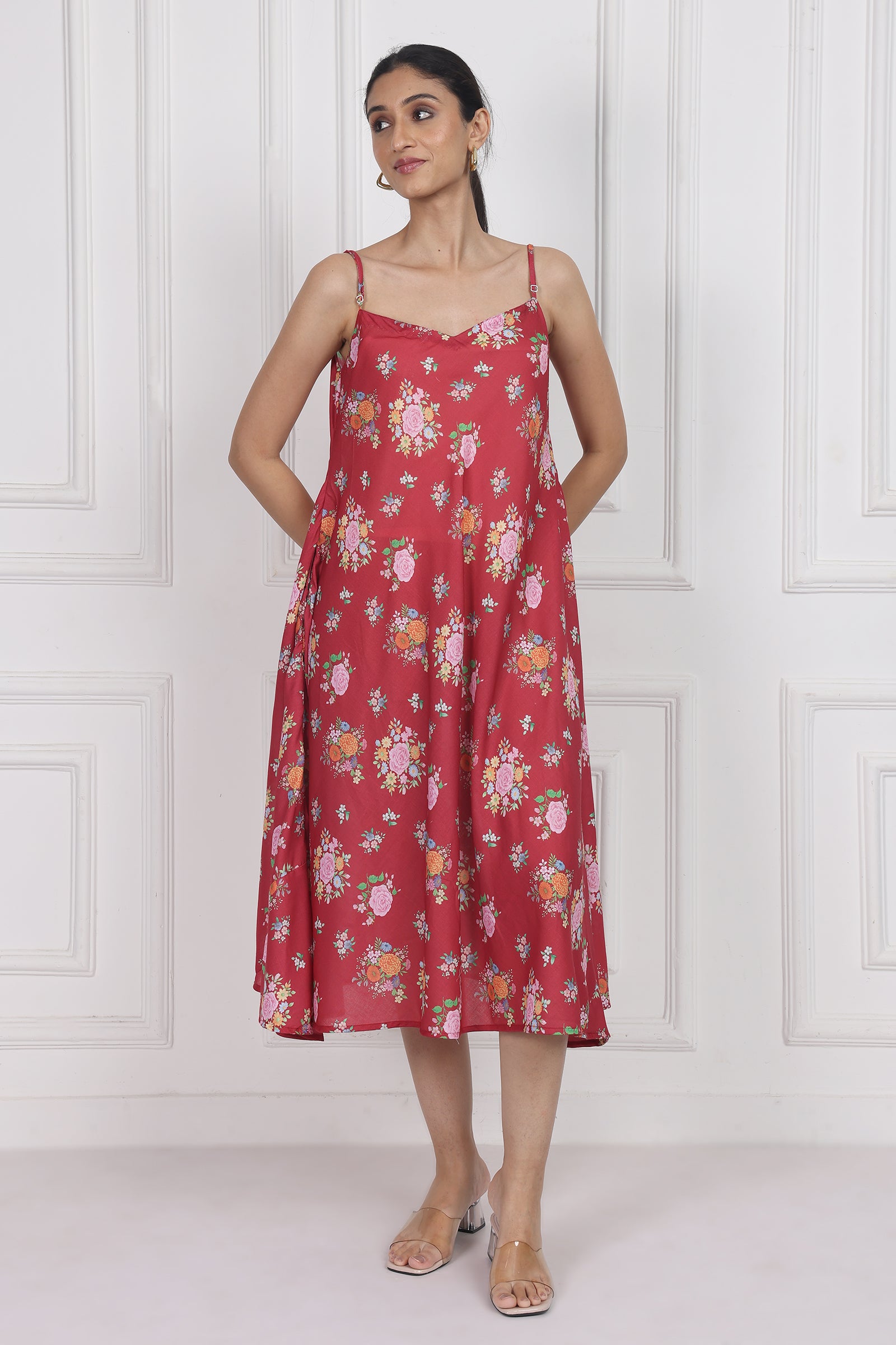 Wander Edit - Crimson Rose Song Gusset  Dress