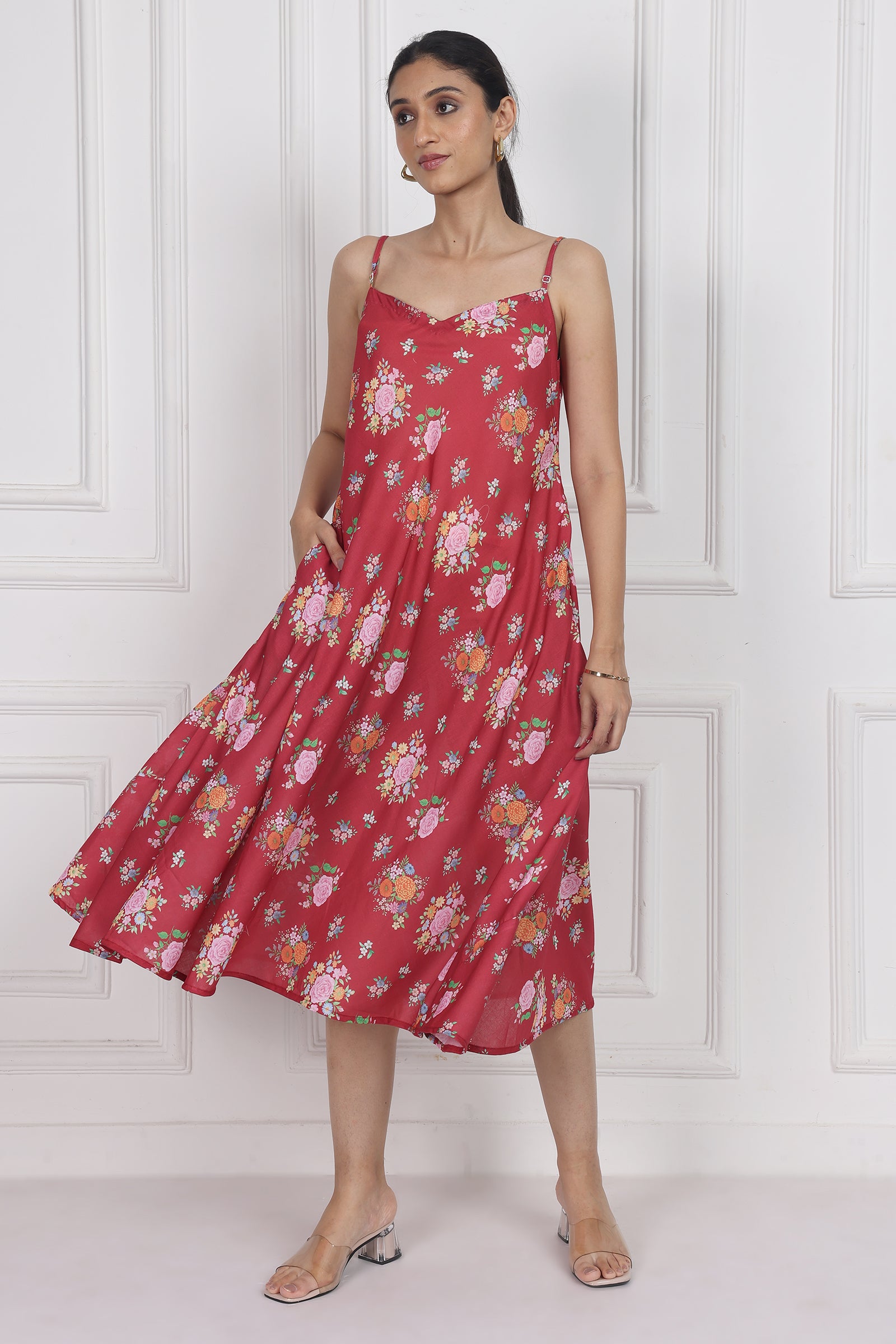 Wander Edit - Crimson Rose Song Gusset  Dress