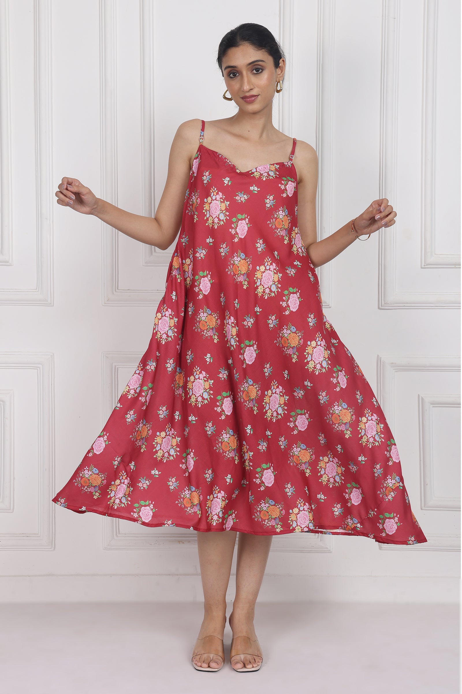 Wander Edit - Crimson Rose Song Gusset  Dress