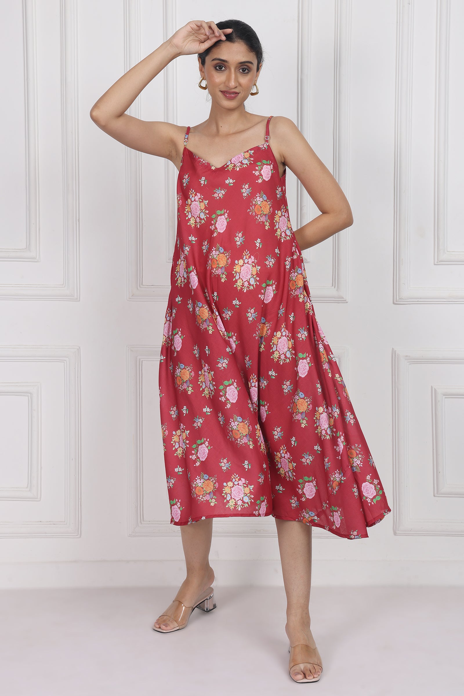 Wander Edit - Crimson Rose Song Gusset  Dress