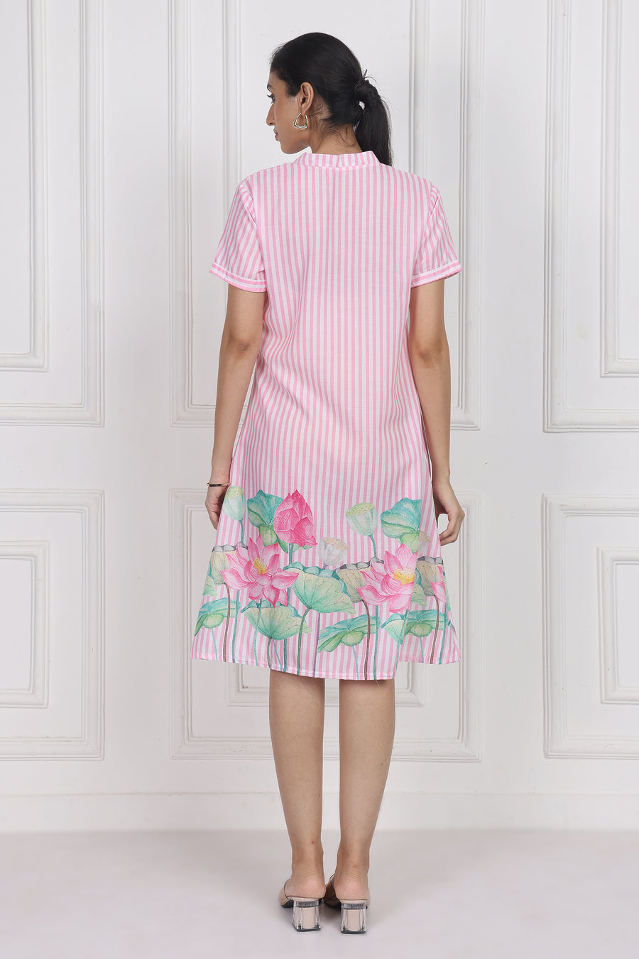 Lotus Whisper A-line Short Dress