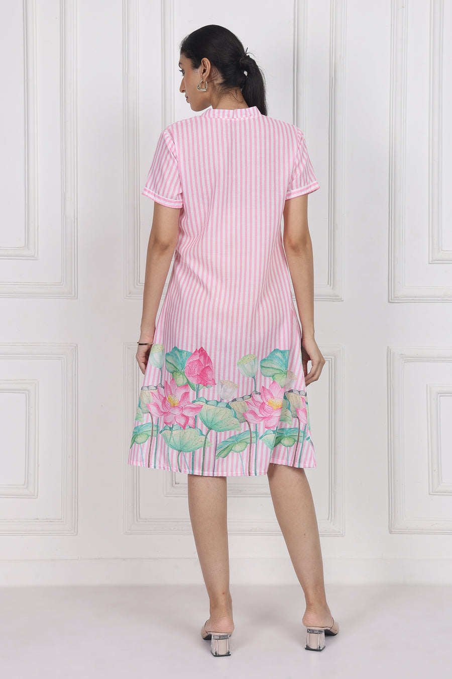 Lotus Whisper A-line Short Dress