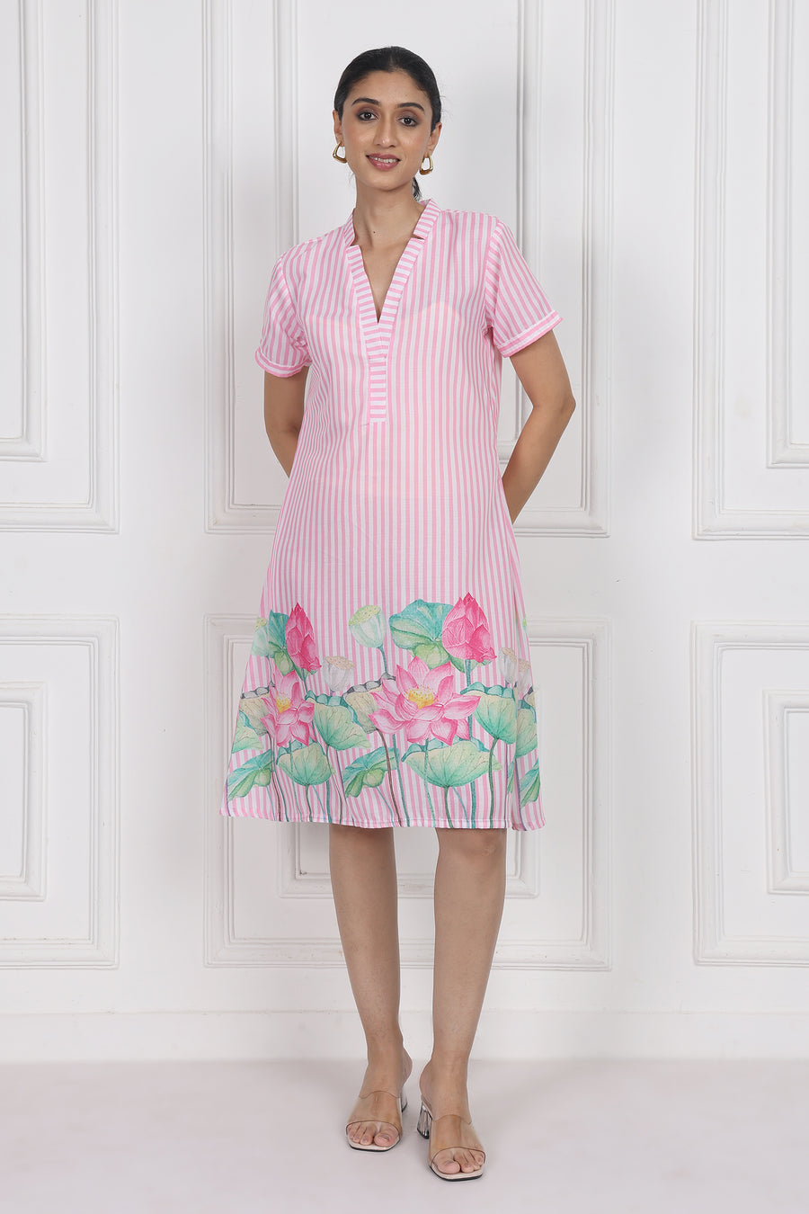 Lotus Whisper A-line Short Dress