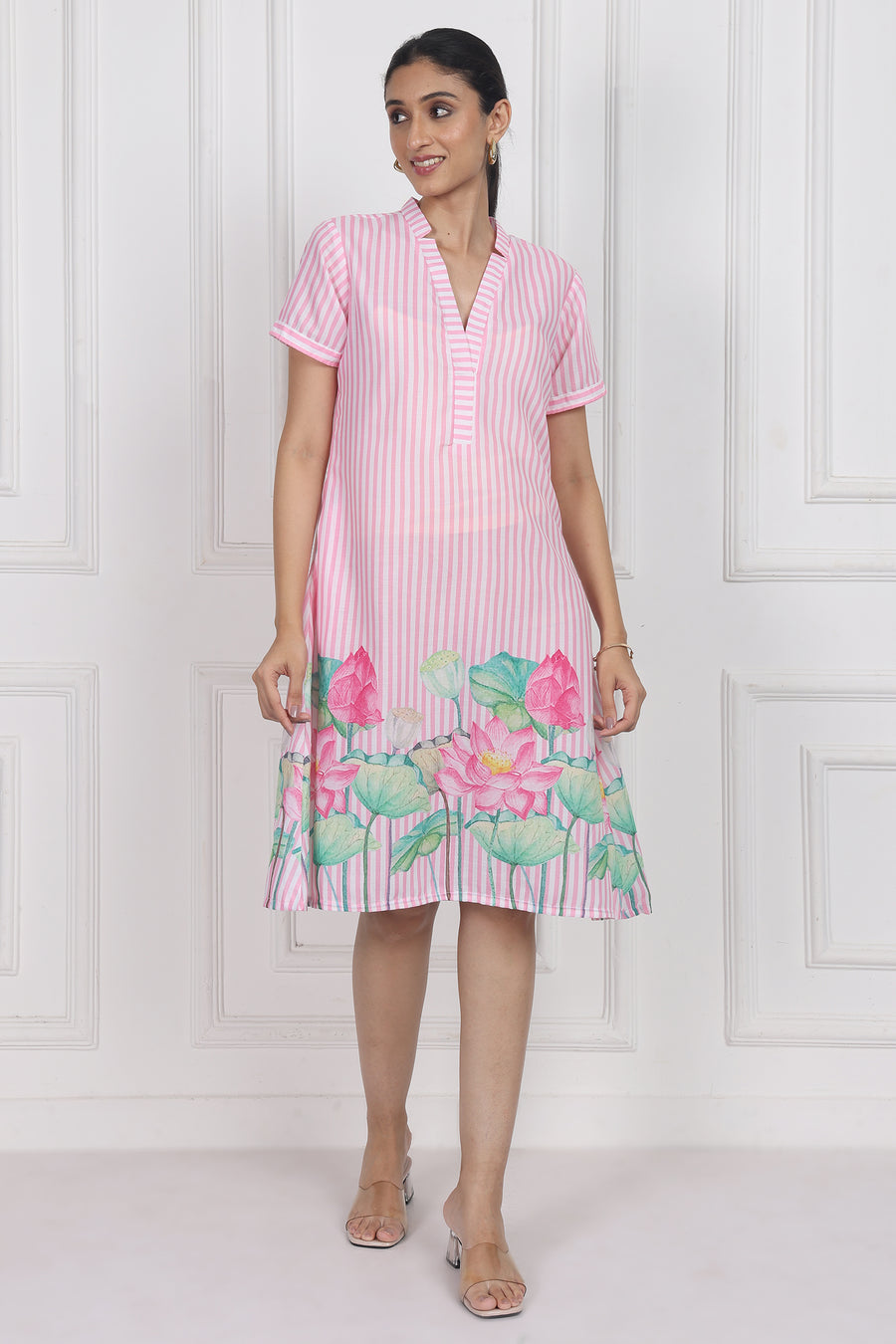 Lotus Whisper A-line Short Dress