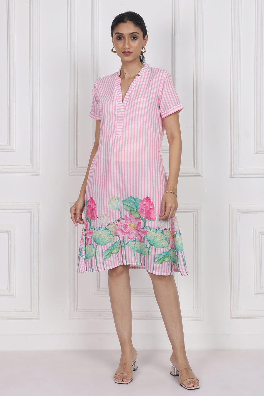 Lotus Whisper A-line Short Dress