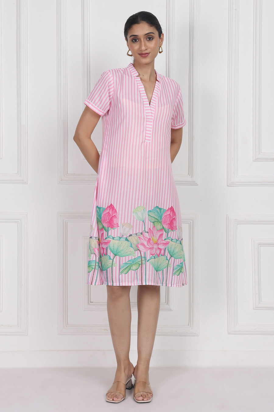 Lotus Whisper A-line Short Dress