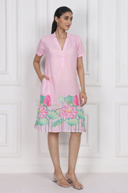Lotus Whisper A-line Short Dress