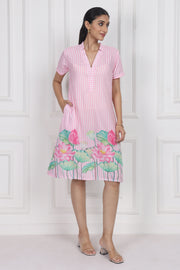 Lotus Whisper A-line Short Dress