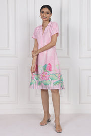 Lotus Whisper A-line Short Dress