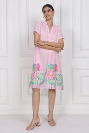 Lotus Whisper A-line Short Dress