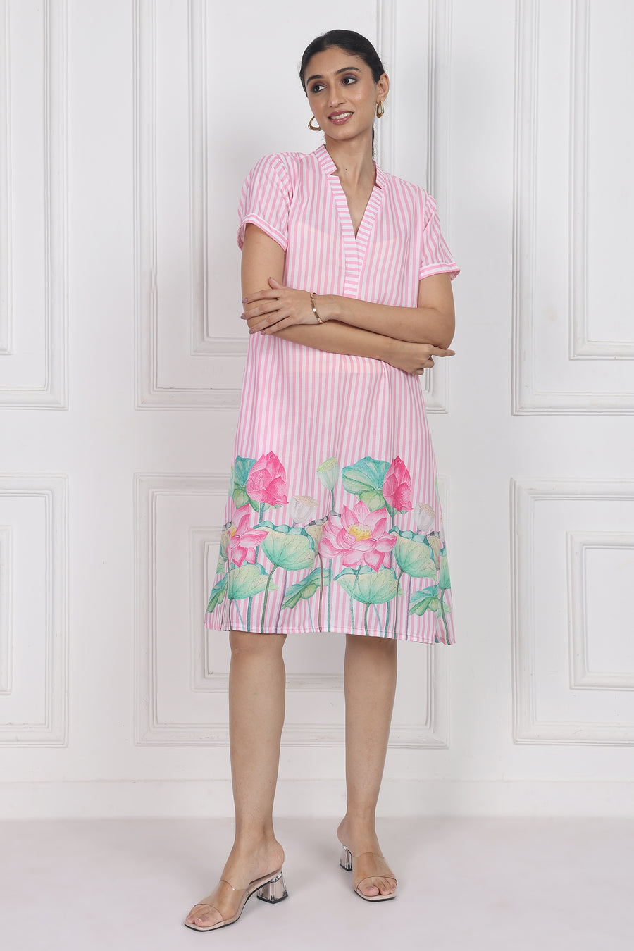 Lotus Whisper A-line Short Dress