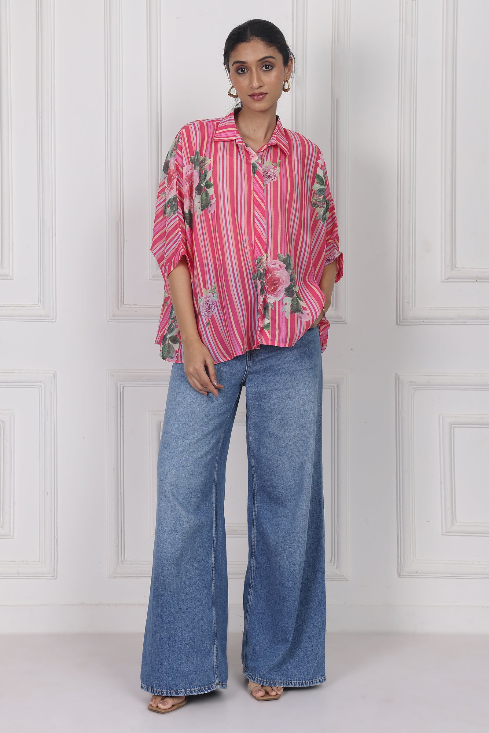 Wander Edit - Wild Rose Charm Boxy Shirt