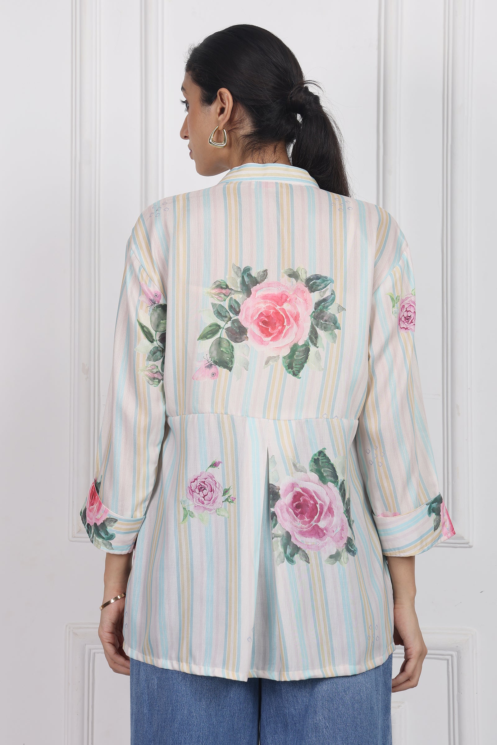 Wander Edit - White Magnolia Song High Low Shirt