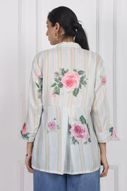 White Magnolia Song High Low Shirt