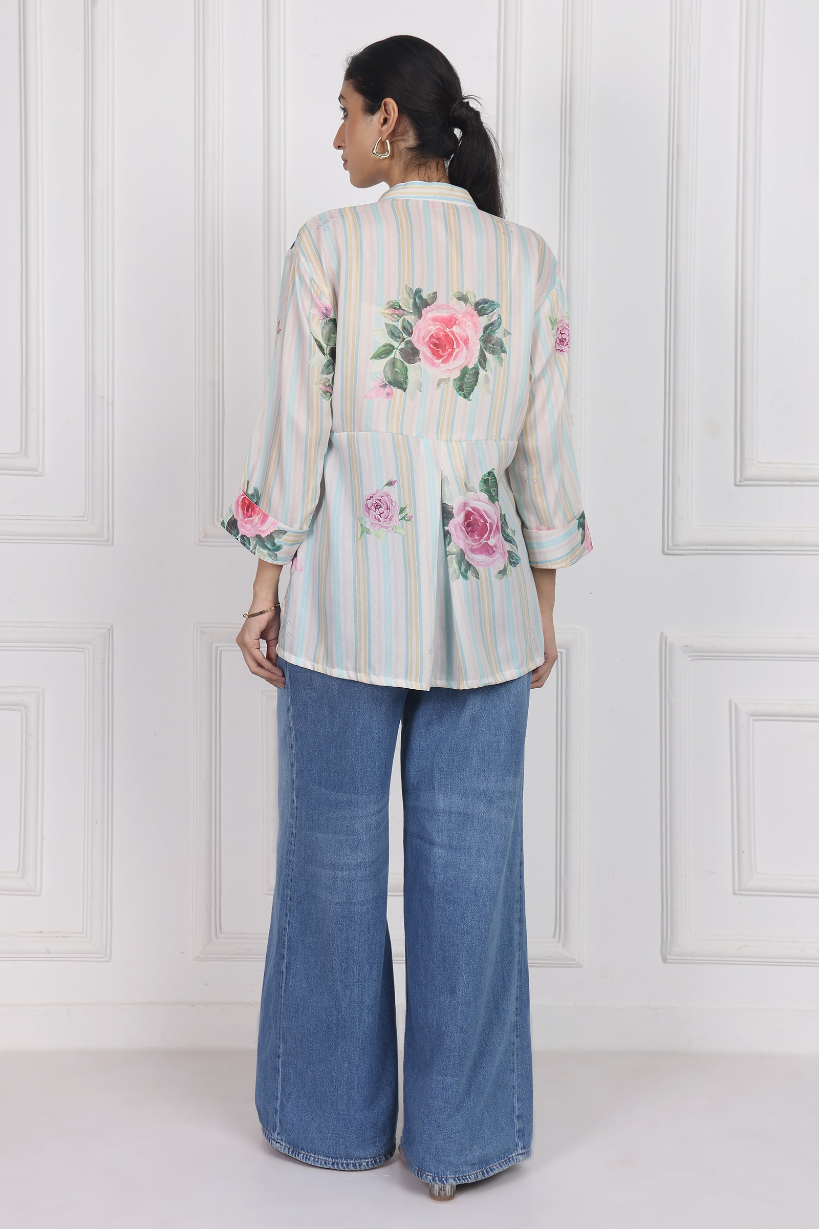 Wander Edit - White Magnolia Song High Low Shirt