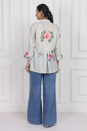White Magnolia Song High Low Shirt
