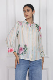 White Magnolia Song High Low Shirt