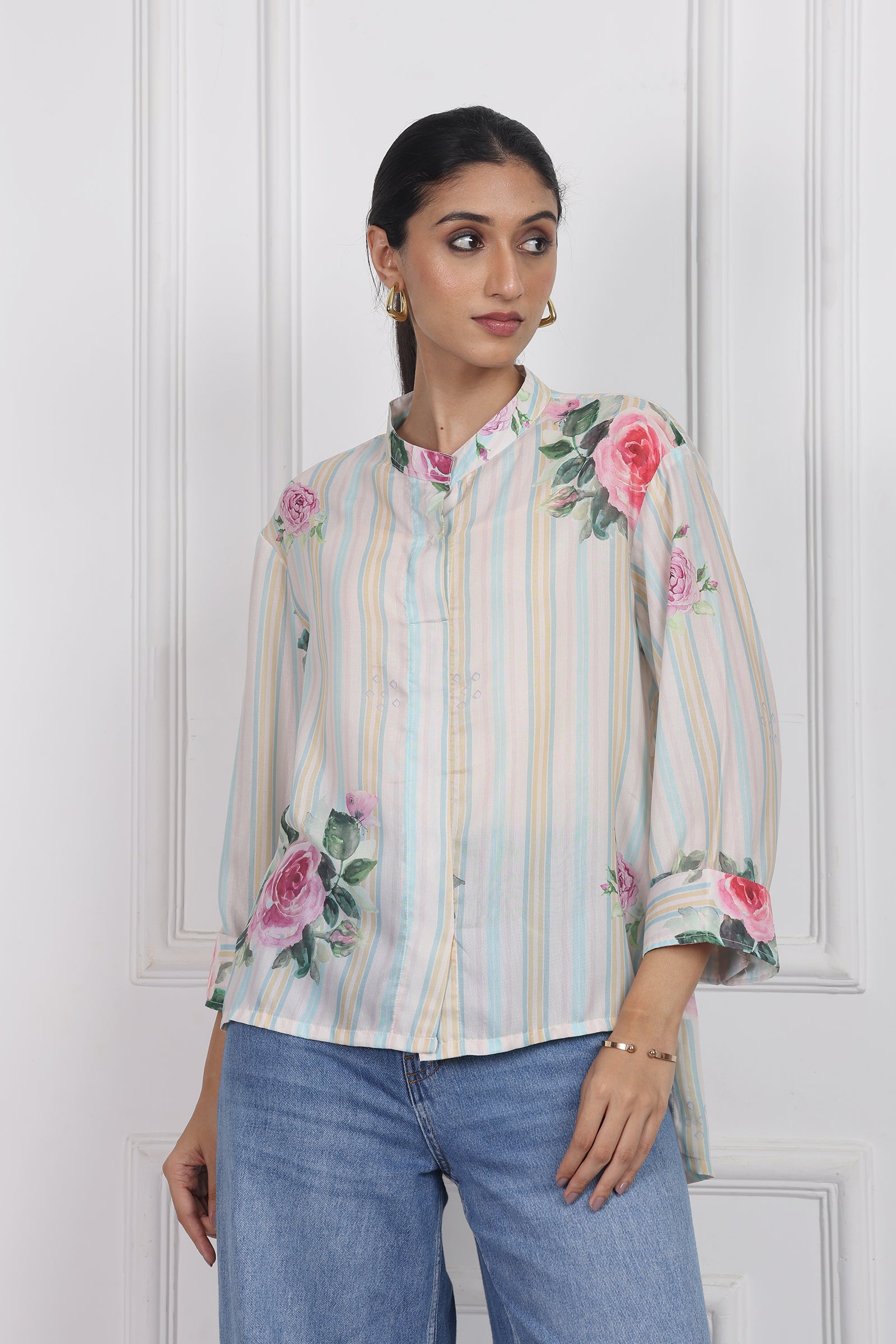 Wander Edit - White Magnolia Song High Low Shirt