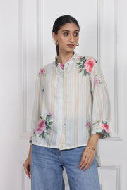 White Magnolia Song High Low Shirt