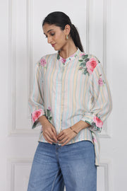 White Magnolia Song High Low Shirt