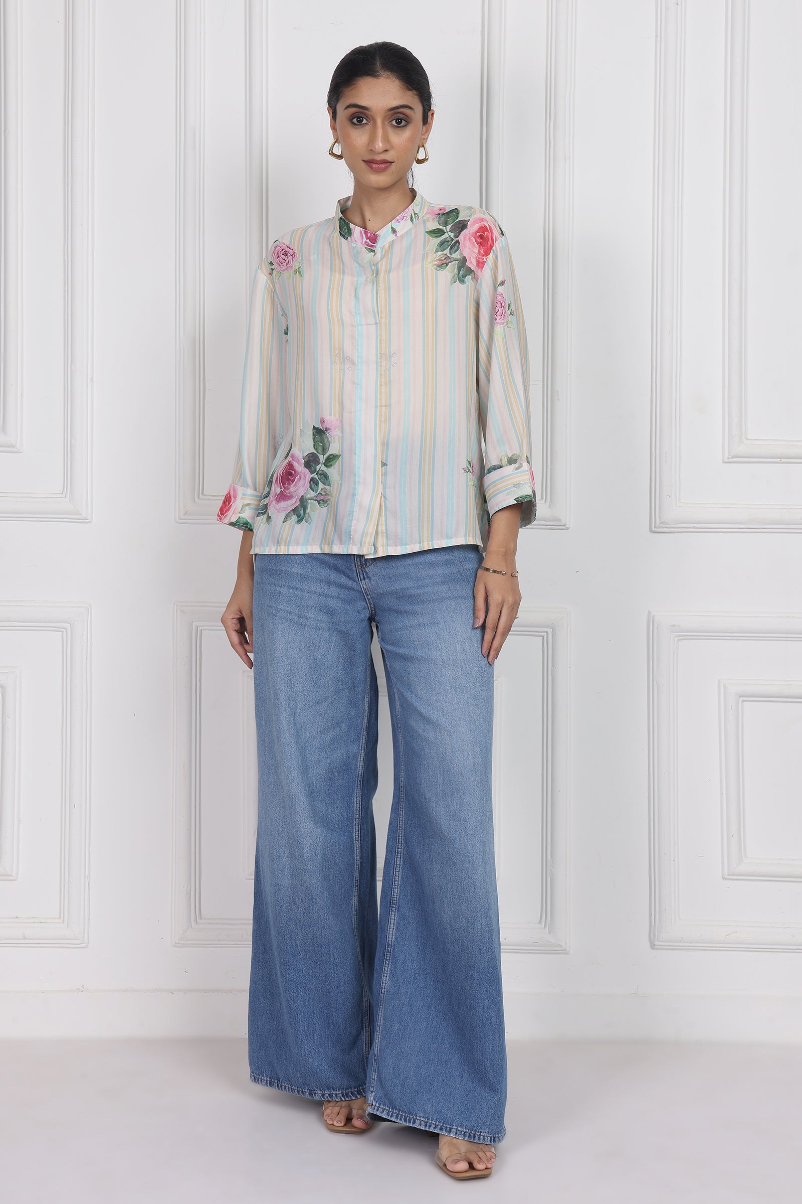 Wander Edit - White Magnolia Song High Low Shirt