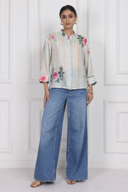 White Magnolia Song High Low Shirt