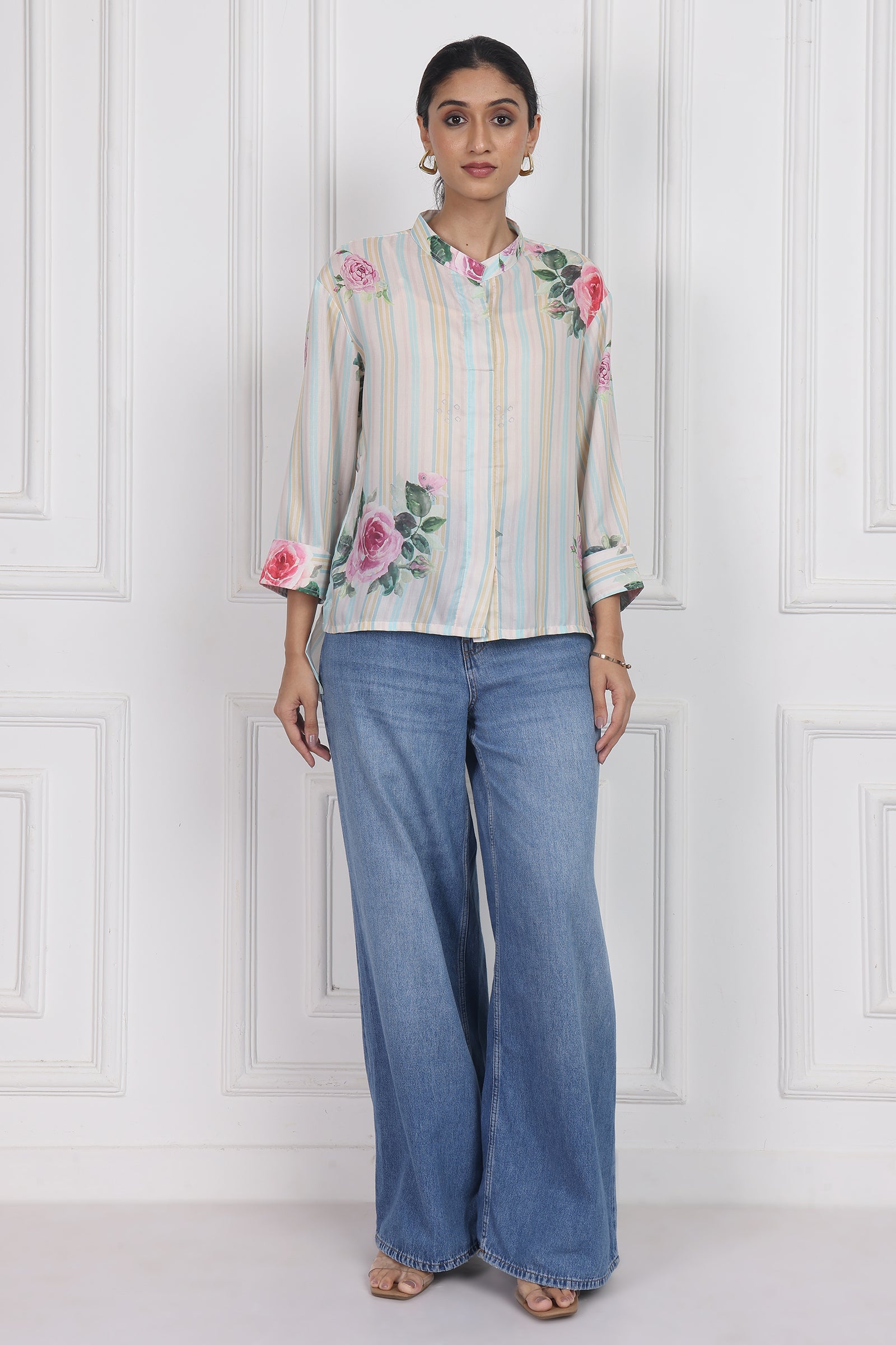 Wander Edit - White Magnolia Song High Low Shirt