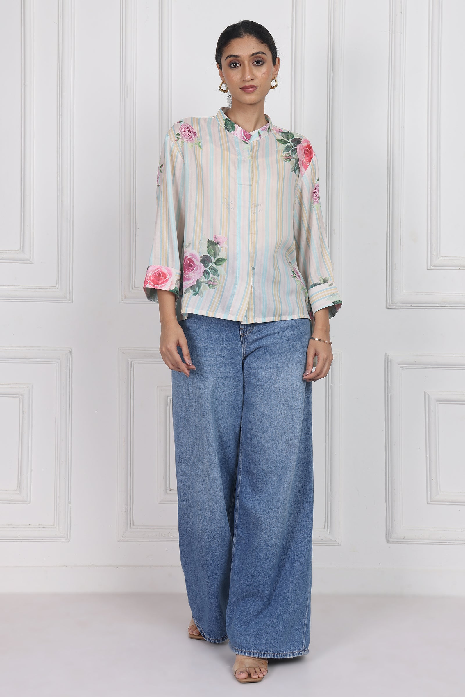 Wander Edit - White Magnolia Song High Low Shirt
