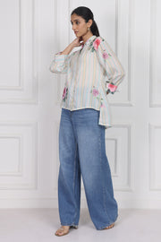 White Magnolia Song High Low Shirt