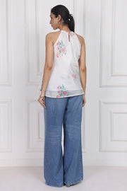 Wander Edit - Ivory Floral Lantern Top