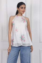Wander Edit - Ivory Floral Lantern Top