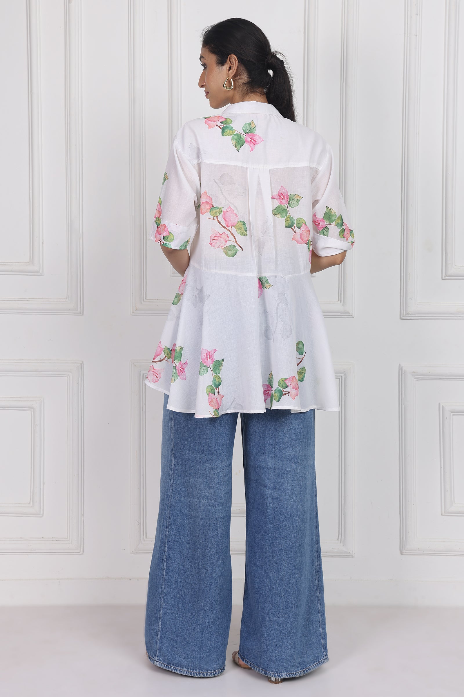 Wander Edit - Bougainvillea Bloom High Low Shirt