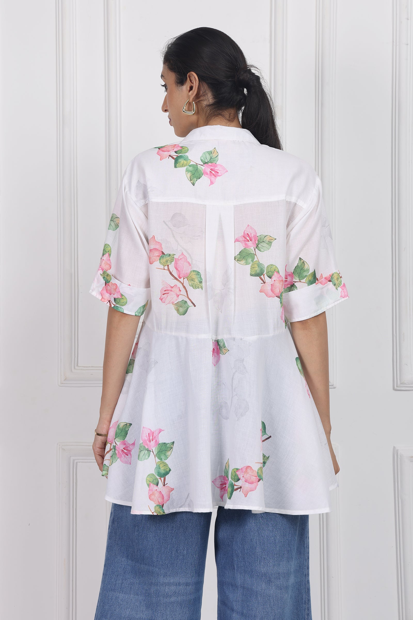 Wander Edit - Bougainvillea Bloom High Low Shirt