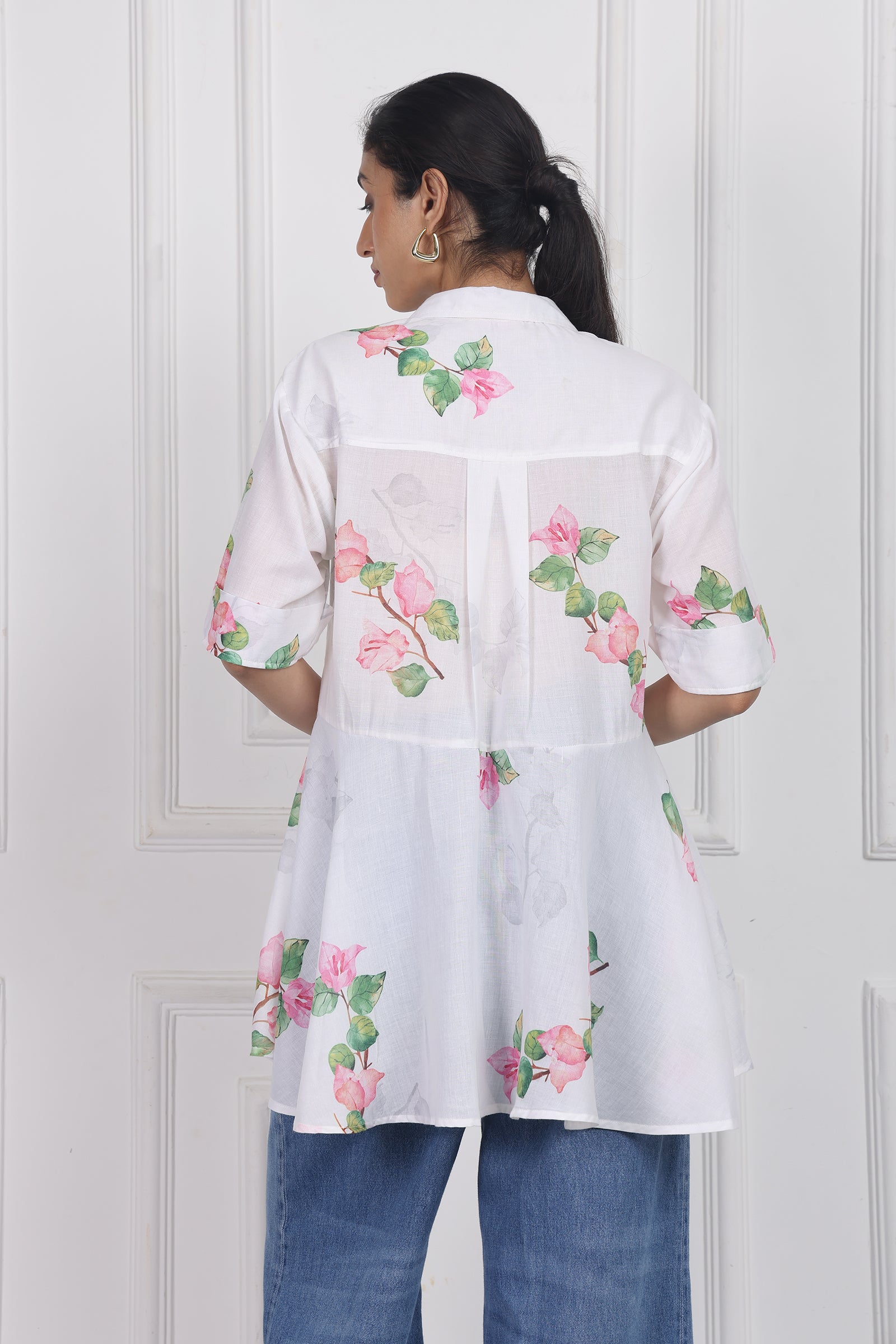 Wander Edit - Bougainvillea Bloom High Low Shirt