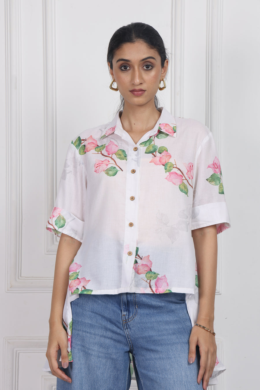 Bougainvillea Bloom High Low Shirt