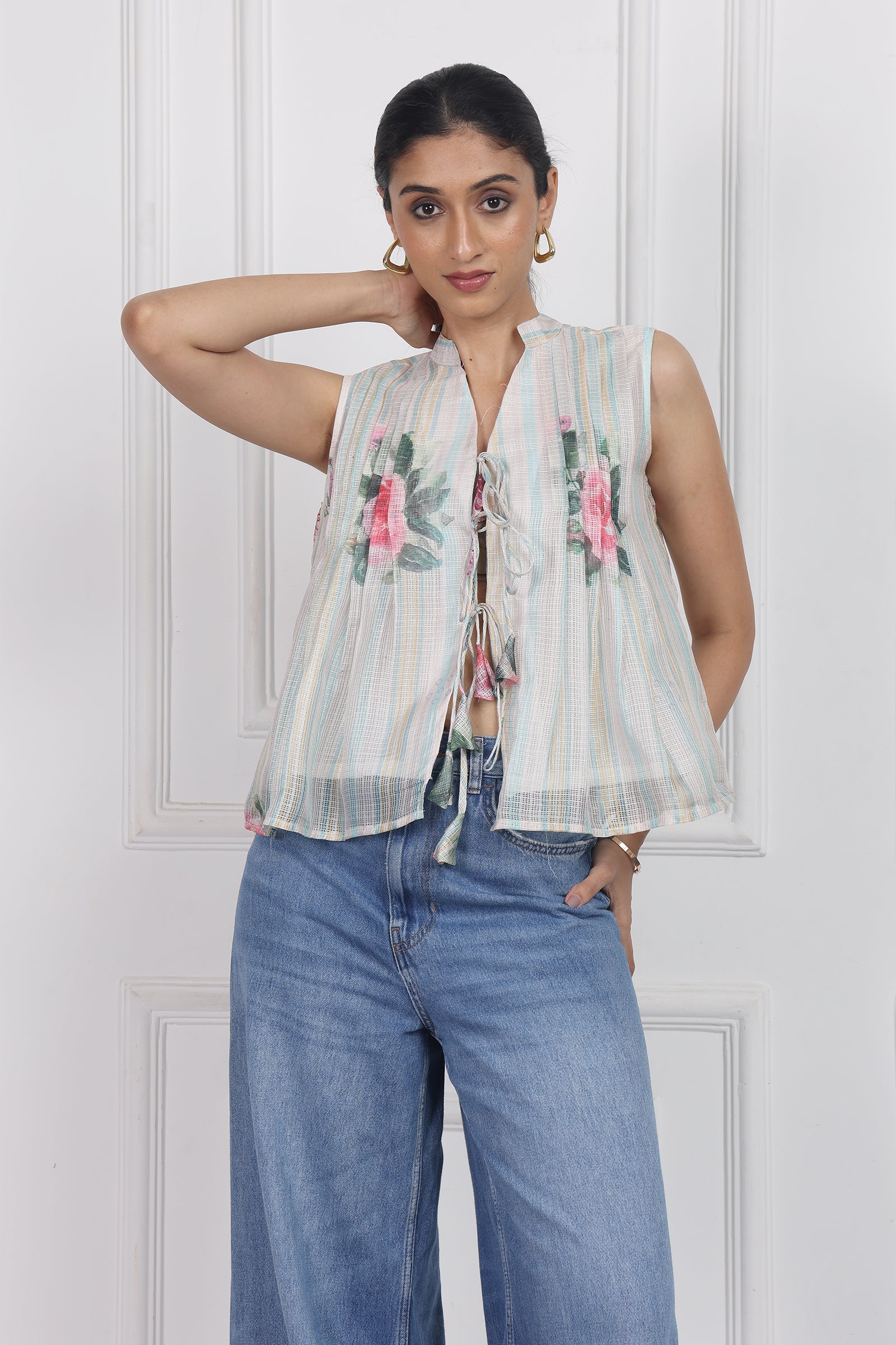 Wander Edit - Secrets In The Garden Tied Front Top