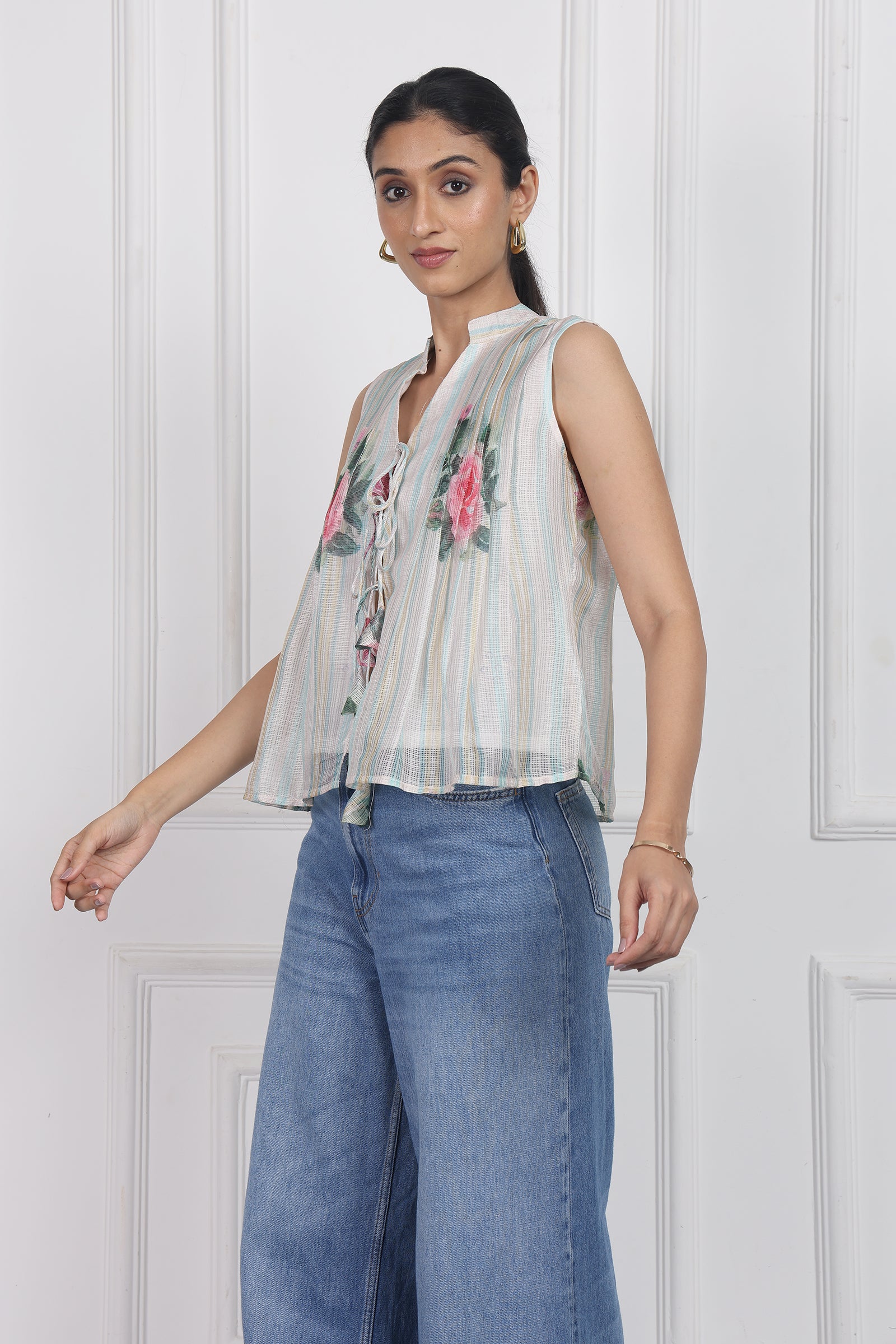 Wander Edit - Secrets In The Garden Tied Front Top